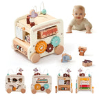 5-in-1 Montessori Wooden Busy Bus
