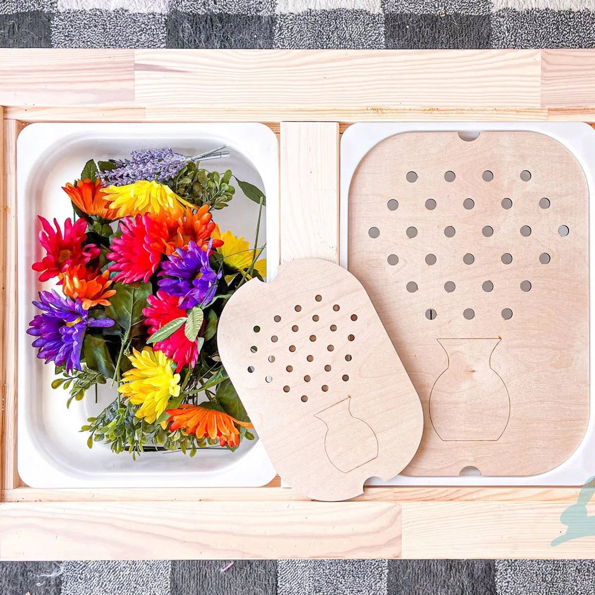 Montessori Sensory Table Wooden Tiles