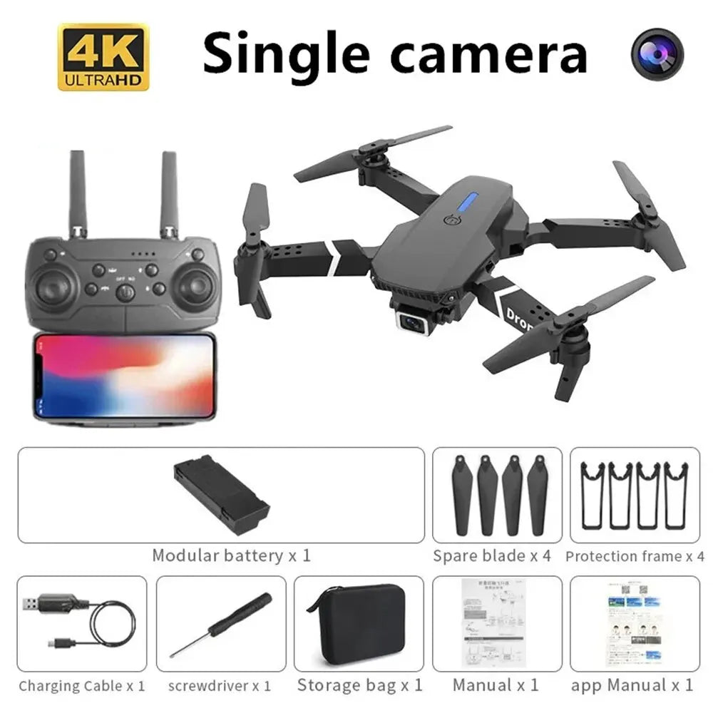 E88 Foldable RC Drone with 4K HD Camera & Wi-Fi FPV