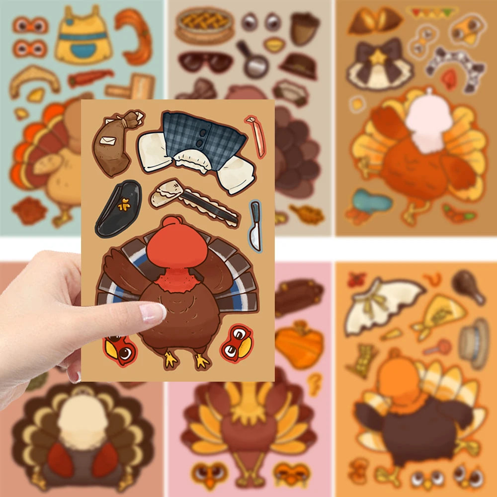Thanksgiving Make-a-Turkey Face Stickers