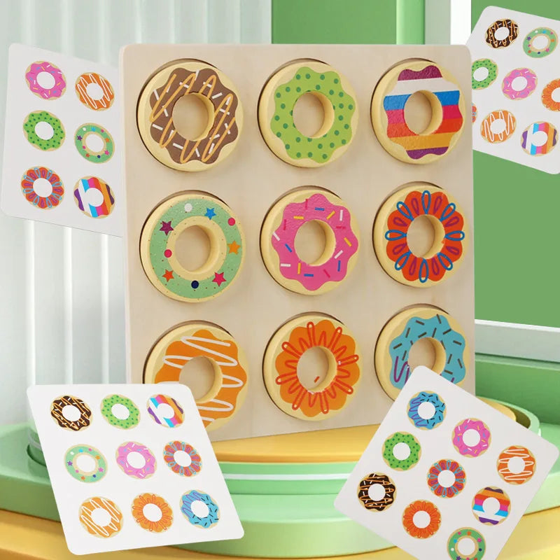 Montessori Wooden Doughnut Color Sorting Toy