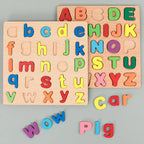 Wooden Alphabet & Number Puzzle Board