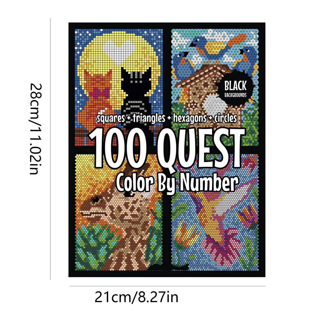 100 Color-by-Number Pages for Stress Relief