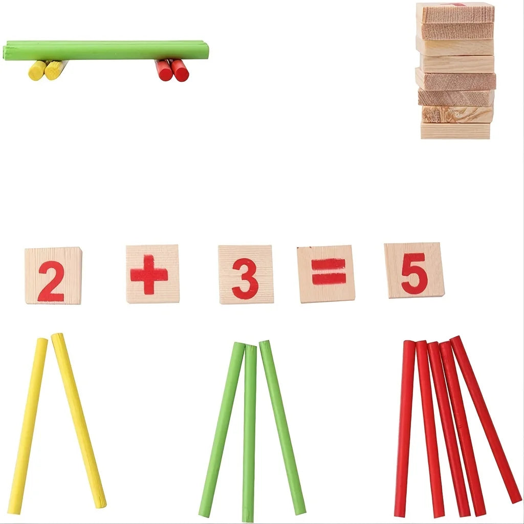 Montessori Wooden Counting Sticks Math Set