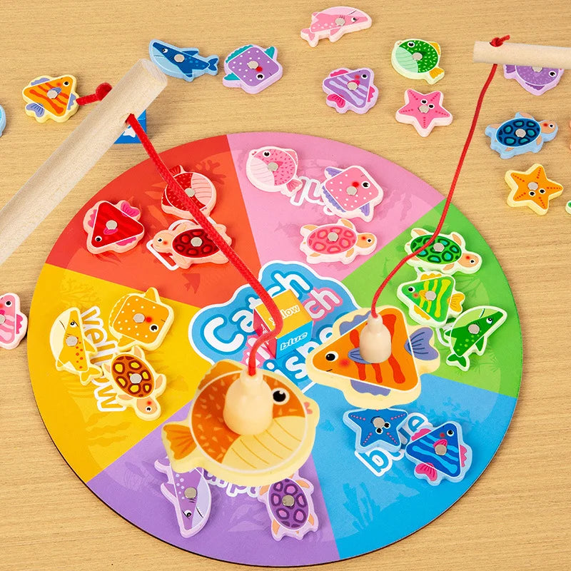 Montessori Magnetic Fishing and Color Sorting Game
