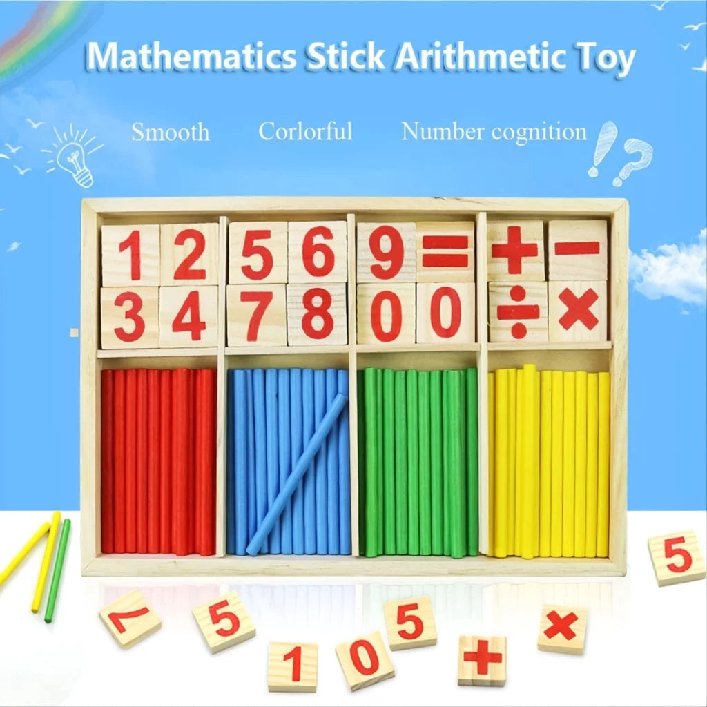 Montessori Wooden Counting Sticks Math Set