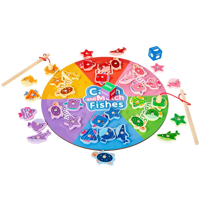 Montessori Magnetic Fishing and Color Sorting Game