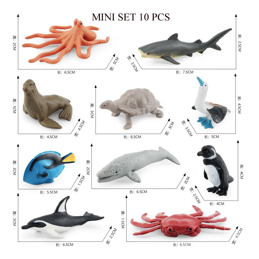 Realistic Ocean Animal Figurines Set