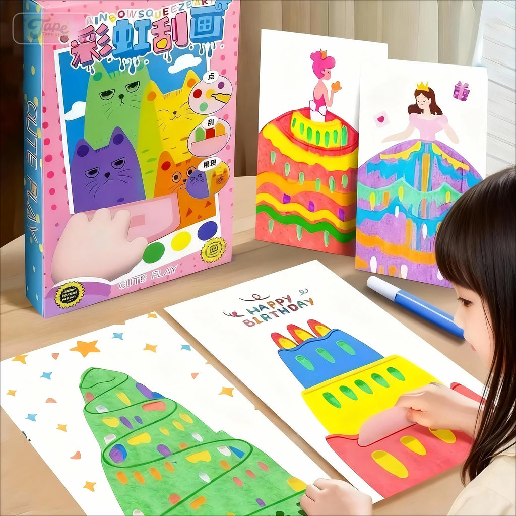 Mess-Free Rainbow Scratch Art Kit