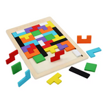 Wooden Tangram Puzzle Blocks – 3D Brain Teaser Toy