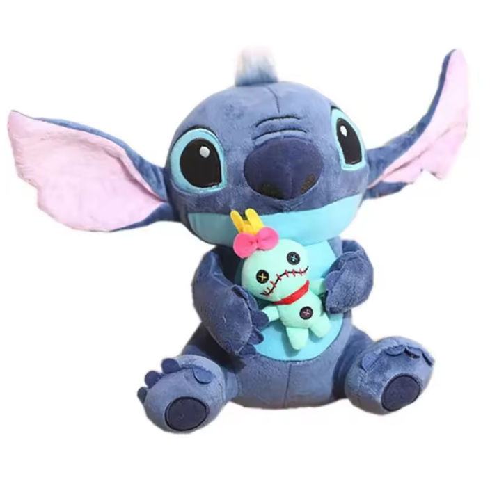 Disney Stitch Plush Doll – Soft Stuffed Toy (Blue & Pink)