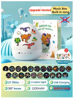 DinoGlow™ Projection Night Light-Rotating Star Projector with Music & Films