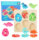 Montessori Wooden Dinosaur Egg Peg Jigsaw Puzzle