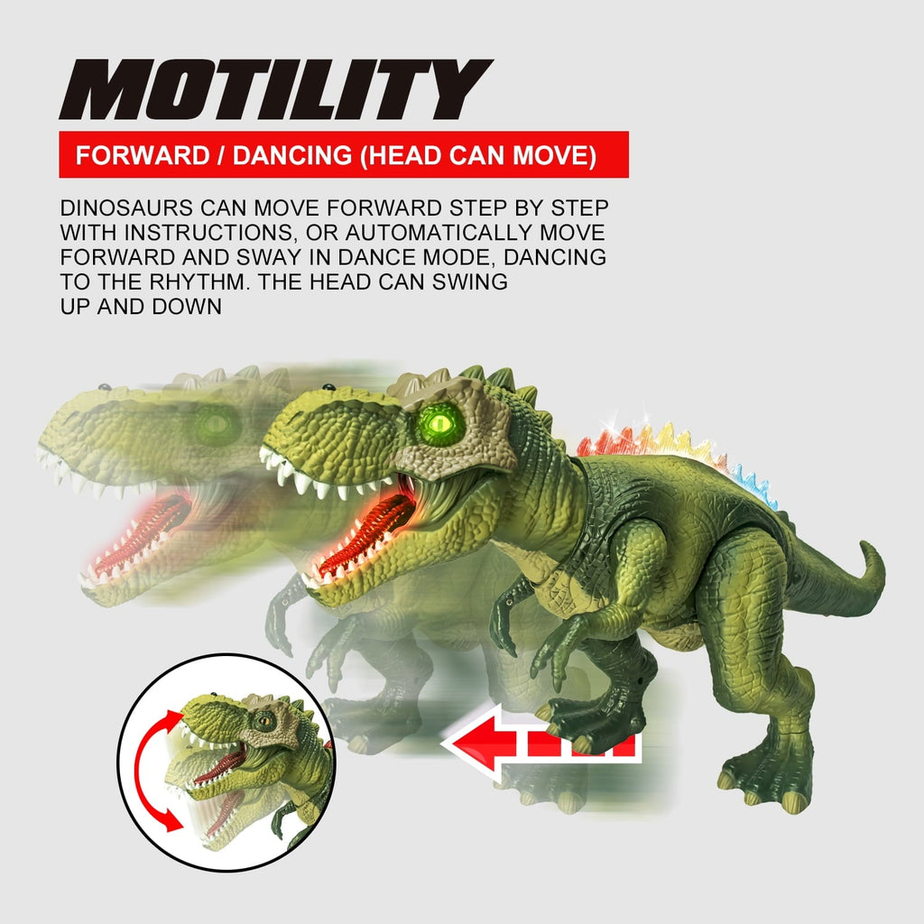 Lvelia Robot Dinosaur Toy – Remote Control Walking & Dancing T-Rex with Lights & Sounds