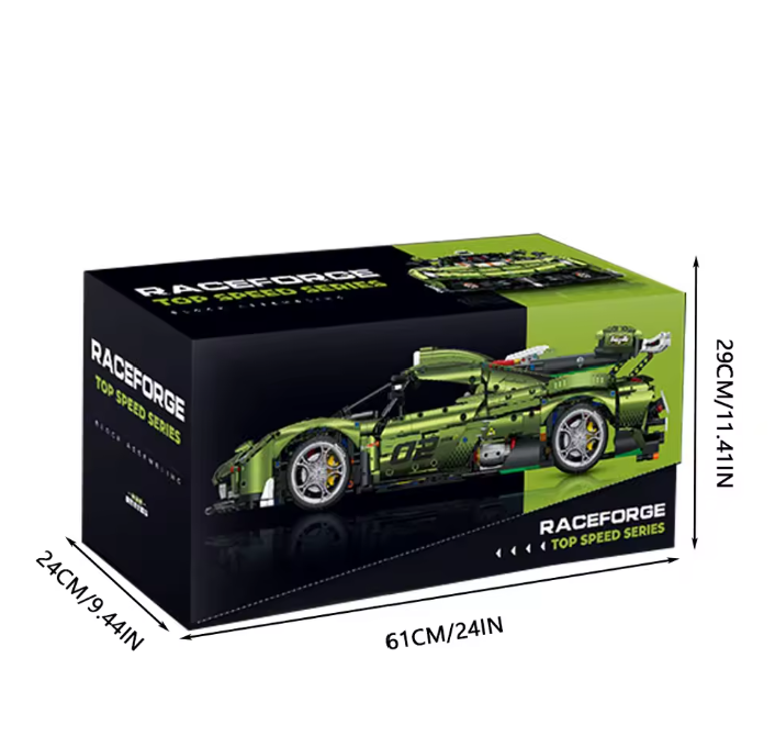 Keni Saige™ 1:8 Scale Supercar Building Blocks Model
