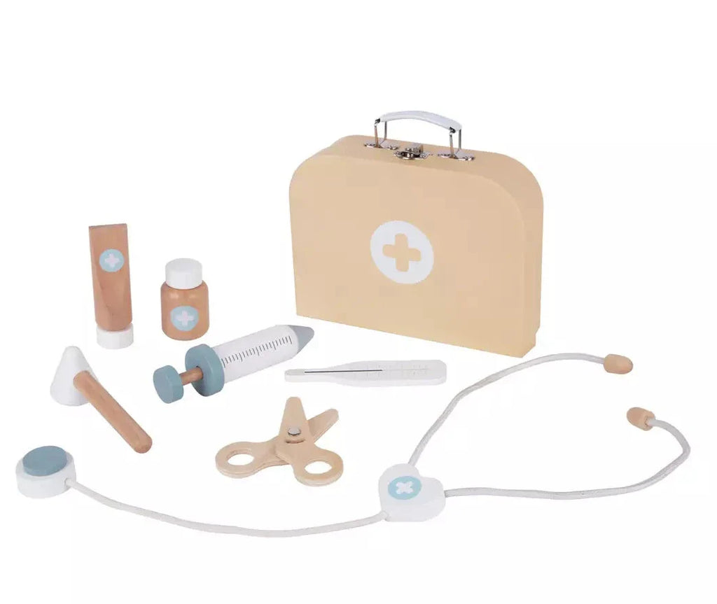 Montessori FSC Wooden Childrens Doctors Toy Set | 8 Piece Role Play Toy | 3 Years +