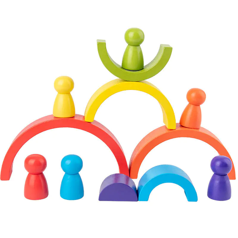 Rainbow Arch Montessori Wooden Building Blocks