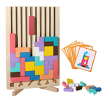 Colorful 3D Wooden Russian Blocks Puzzle – Brain Teaser & Stacking Game